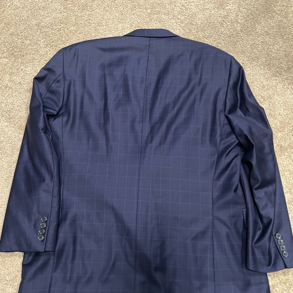 Peter Millar Men's Plaid Navy Blue Sport Coat Wool Blazer Sz 48R - Picture 6 of 11